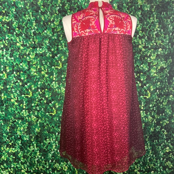 Anthropologie Niki Mahajan Amara Embroidered sheer Sleeveless Swing dress size 2 - Picture 6 of 12